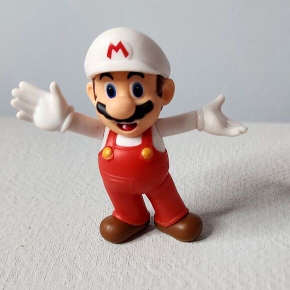 FIRE MARIO WORLD OF NINTENDO ACTION FIGURE SUPER BROS JAKKS PACIFIC LN 2.5" - Picture 4 of 4